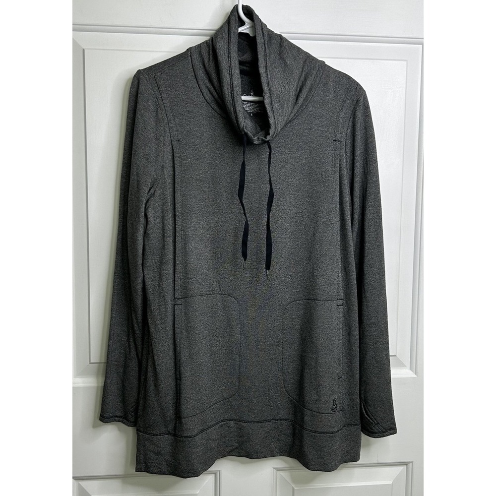 Cuddl Duds UltraCozy Maternity S Long Sleeve Funnel Neck Tunic Charcoal Heather